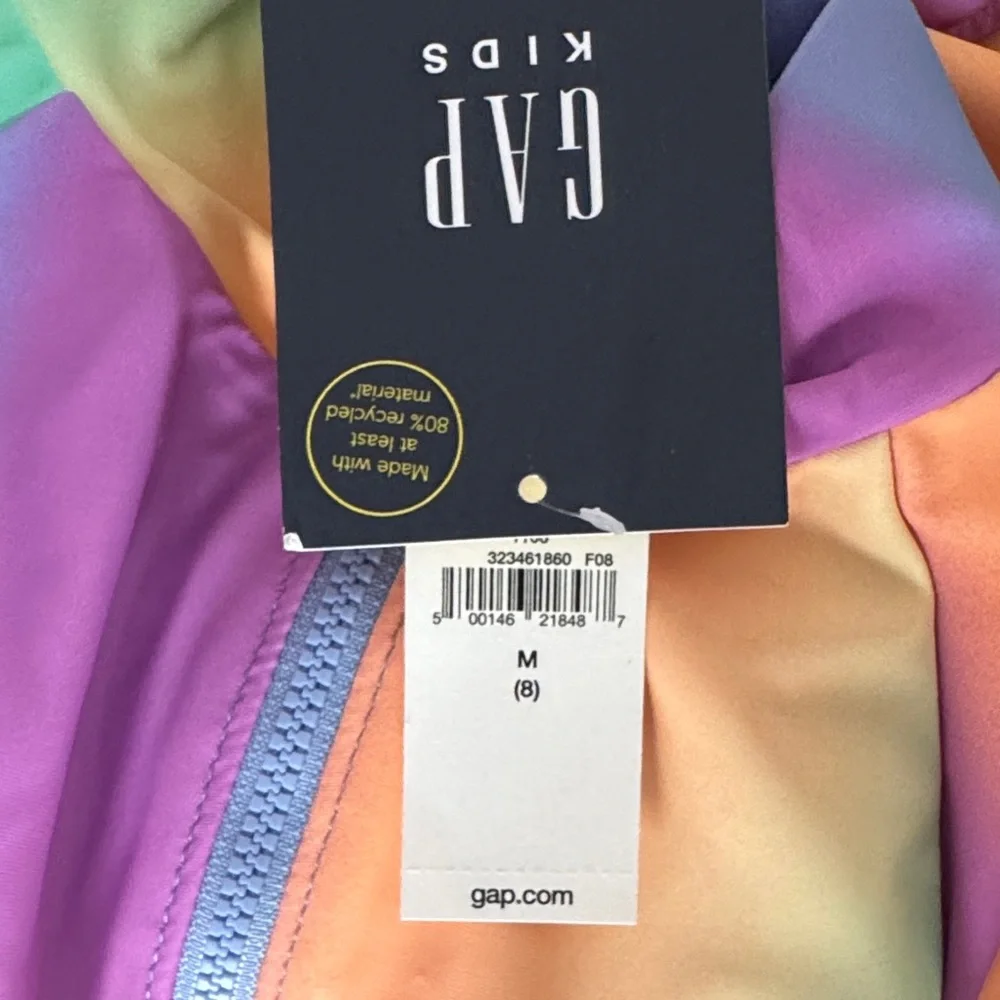 GAP Kids Rainbow Ombre Long Sleeve Rash Guard Swimsuit UPF 50+
